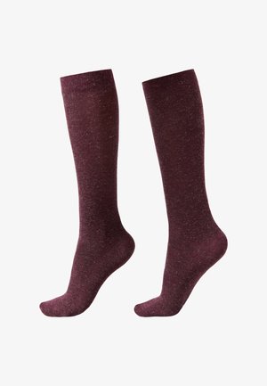 GLITTER - Calcetines hasta la rodilla - burgundy