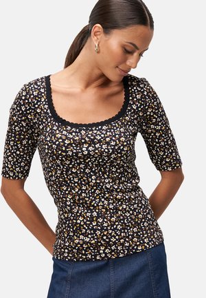 zero GEBLÜMT MIT WELLENSAUM - Blouse - blackcream