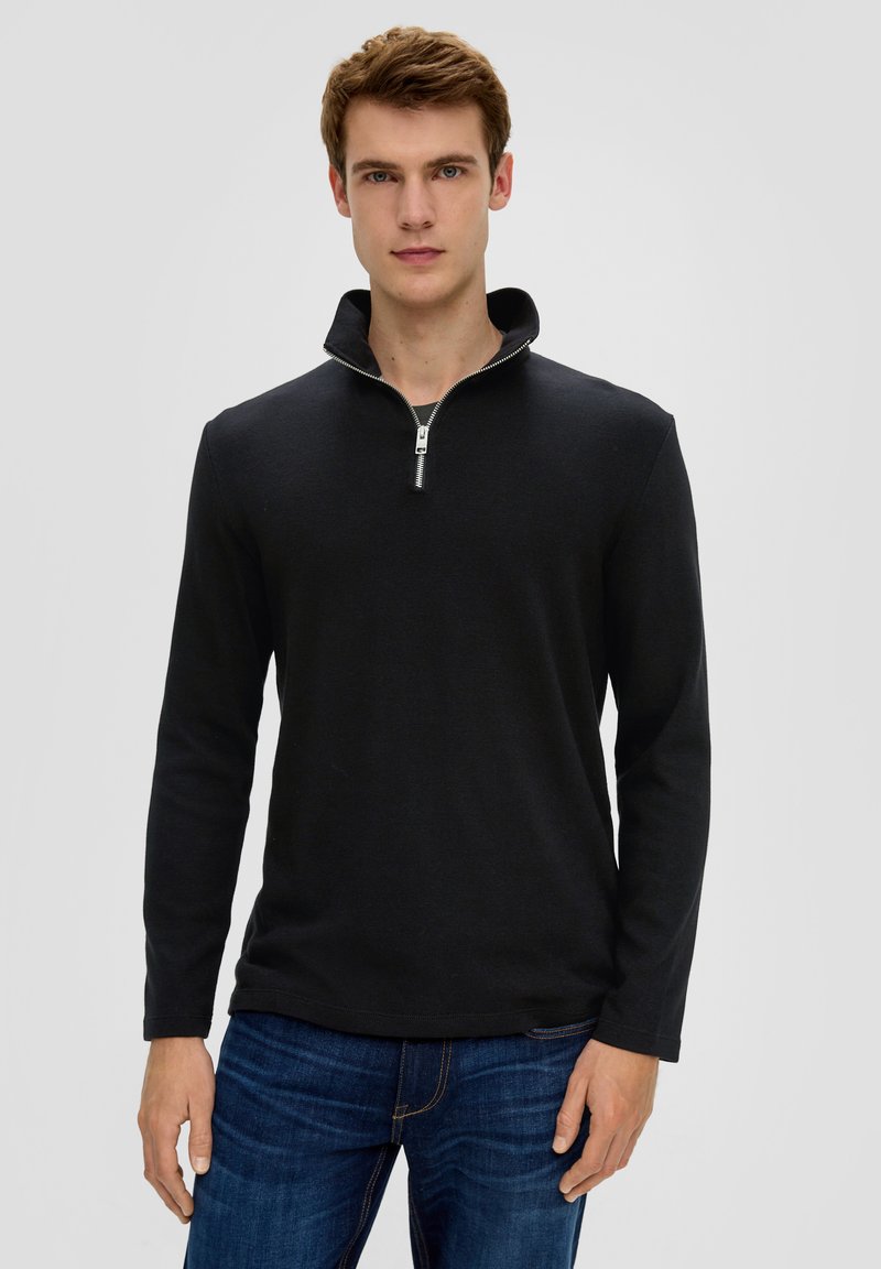 s.Oliver Langarmshirt - schwarz