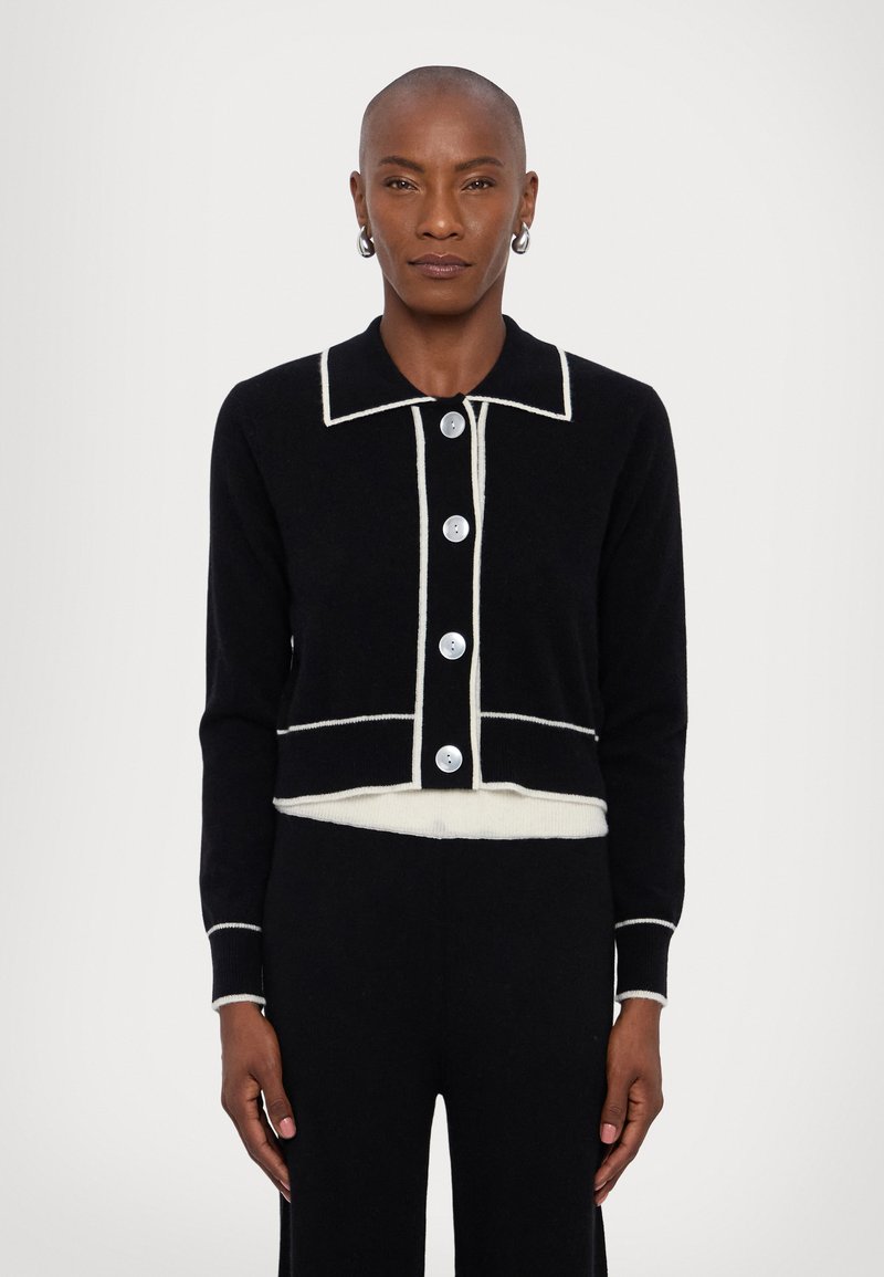 KNITID CONTRAST JACKET - Kofta - black/white
