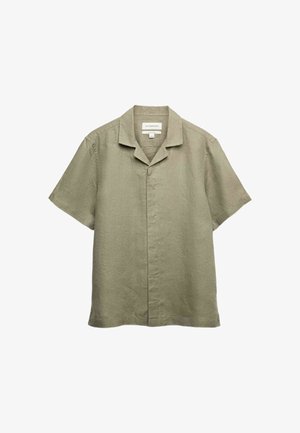 Autograph, HERRINGBONE CUBAN COLLAR - Camicia - light olive