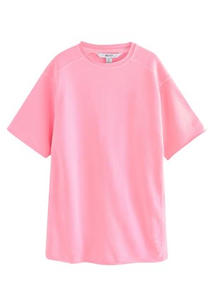 Next RAW HEM DETAIL WASHED CREW NECK - Nappali ruha - fluro pink