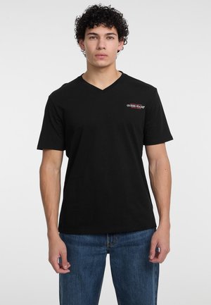 Guess Jeans COL V AMERICAN TRADITION - Marškinėliai su spaudiniu - nero