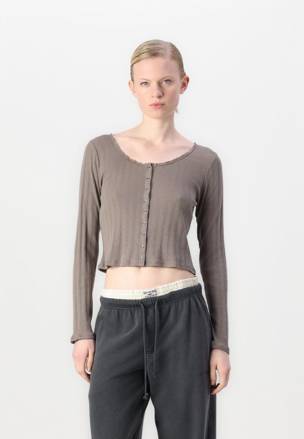 POINTELLE SCOOP CARDI - Cardigan - plymouth rock