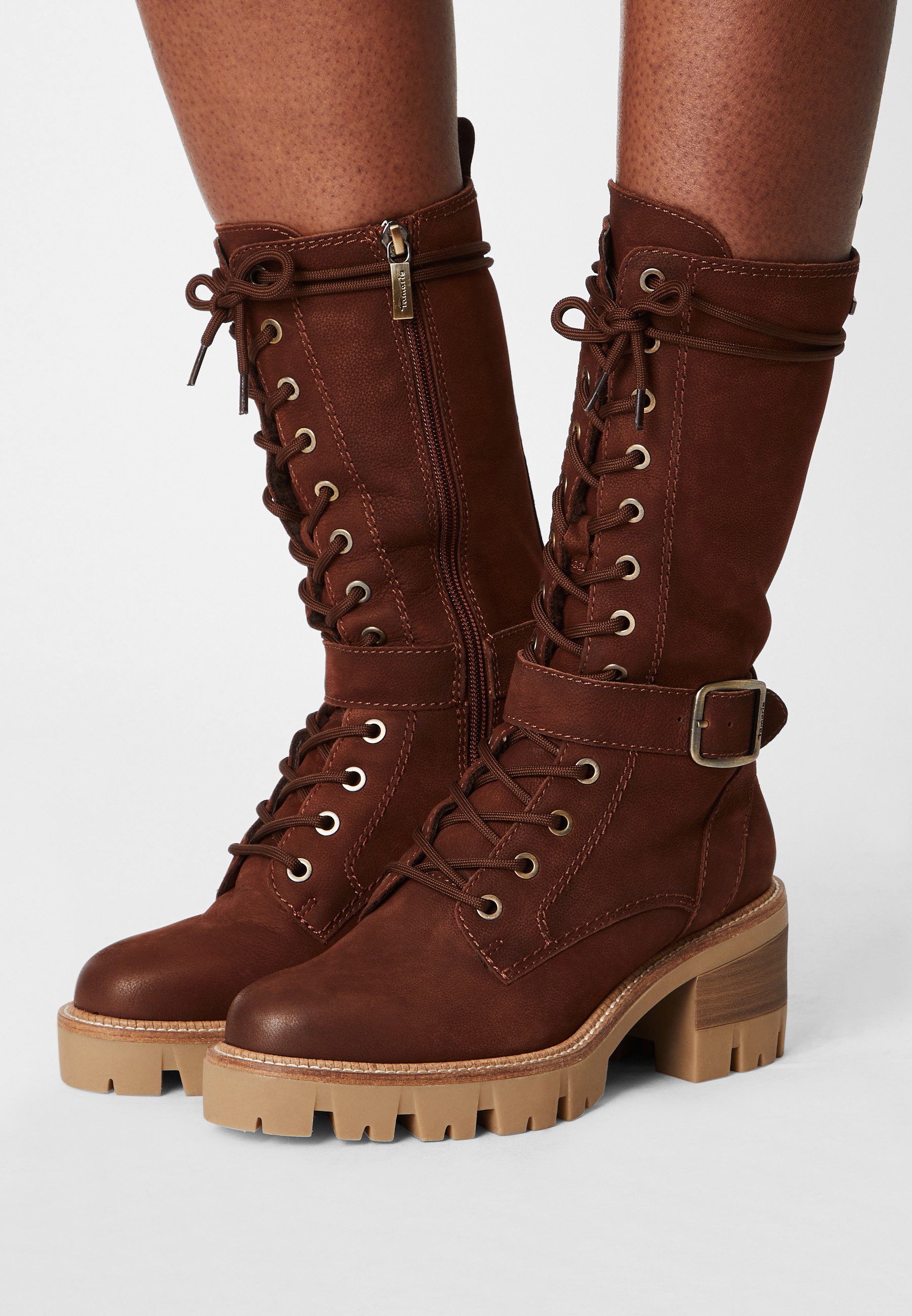 Tamaris Botines con cordones - maroon/marrón - Zalando.es