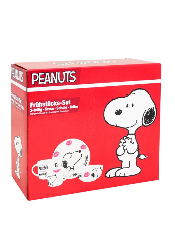 THE PEANUTS FRÜHSTÜCKSSET SNOOPY – EIN KUSS AM MORGEN, VERTREIBT – Kinder Geschirrset – mehrfarbig