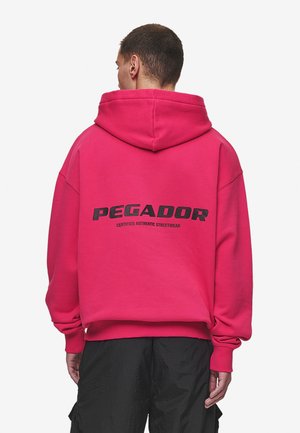 Pegador COLNE OVERSIZED HOODIE - Džemperis su gobtuvu - washed virtual pink/black