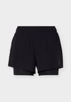 ESSENTIAL RUNNING MID RISE 2IN1 SHORTS WITH DOUBLE LAYER - 2 в 1 шорти - black