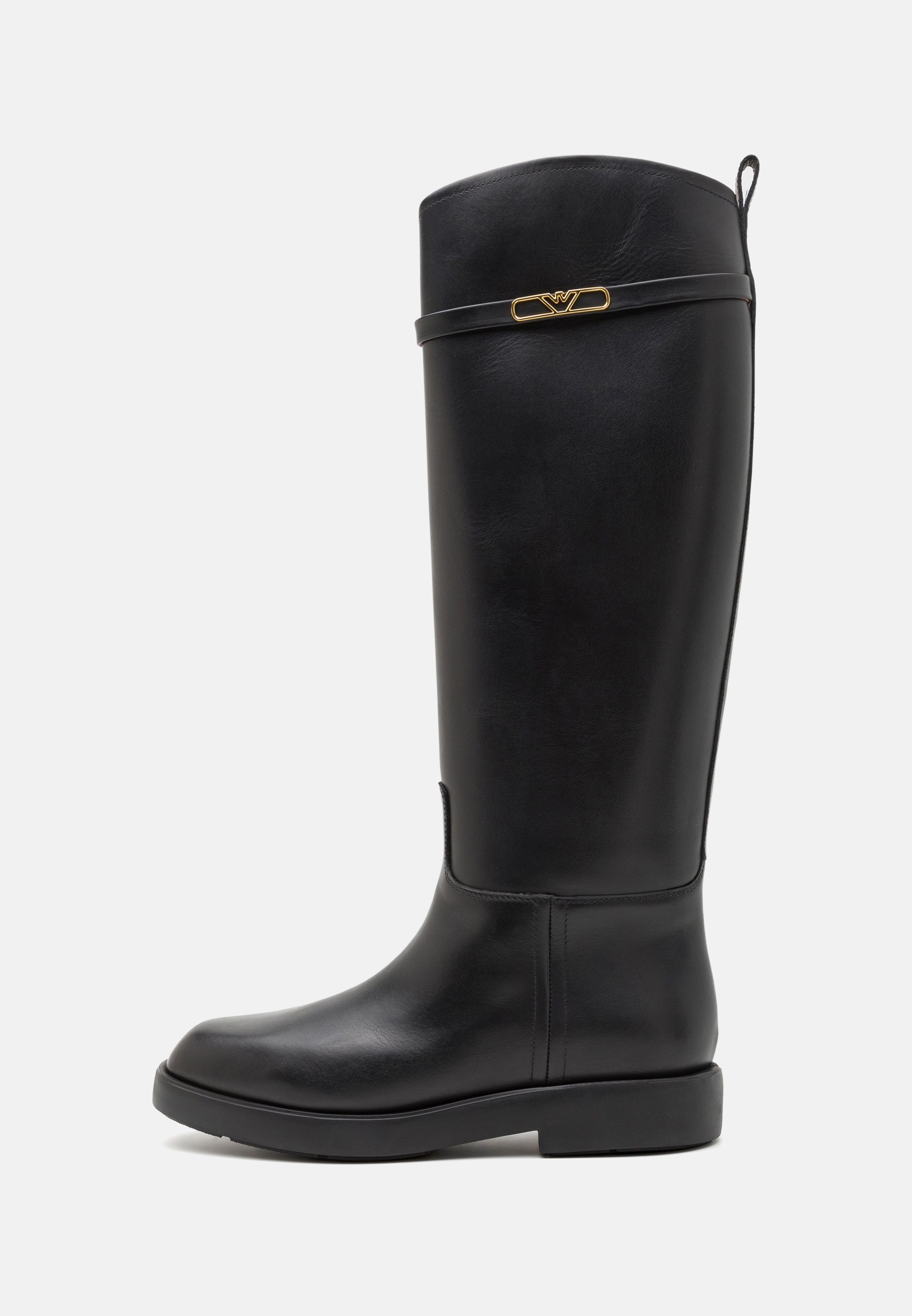 Emporio Armani - Nero + Nero Plaid Boots Emporio Armani - Leather ankle boots with elastic inserts  main image 3