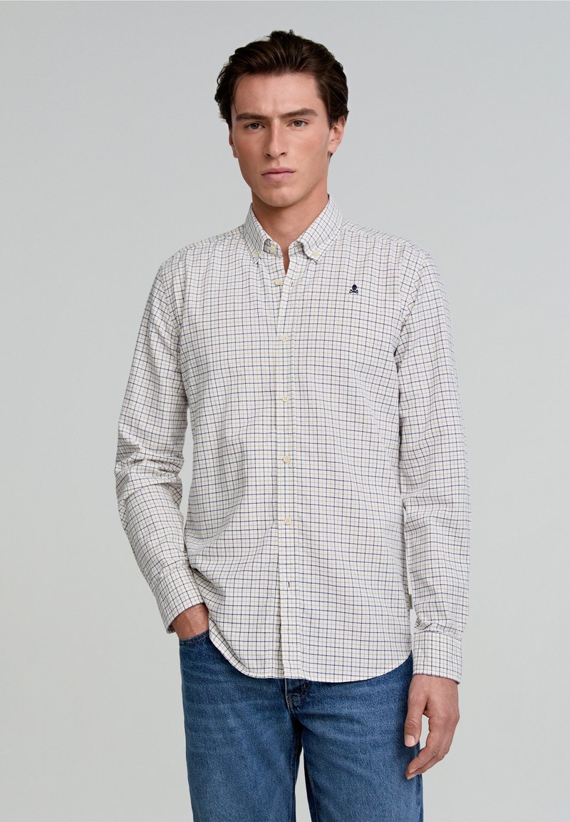 Scalpers Camisa - off white check