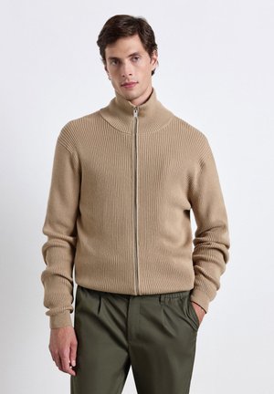 Calliope, MAGLIA TINTA UNITA - Cardigan - beige scuro