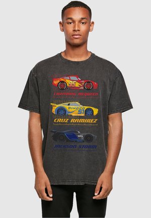 CARS-RACER PROFILE ACID WASHED TEE - T-shirt print - black