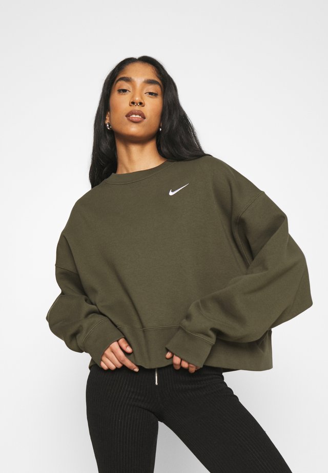 CREW TREND - Sweatshirt - khaki/white