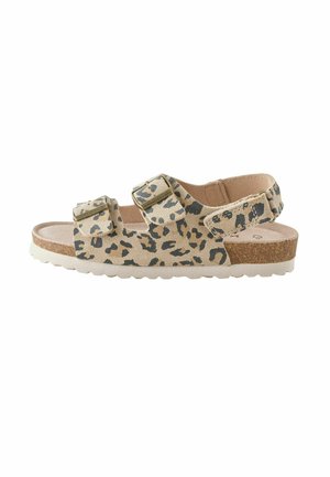 WIDE FIT - TOUCH AND CLOSE CORKBED  - Szandálok - tan brown leopard print
