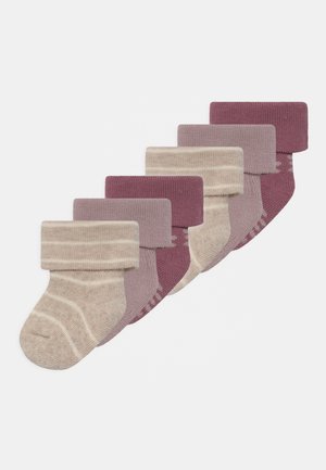 STRIPES 6 PACK - Ponožky - light pink