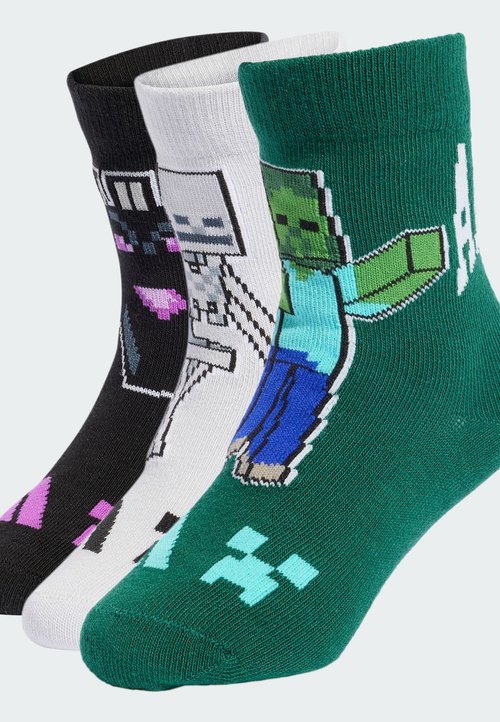 adidas SPORTSWEAR MINECRAFT KIDS 3 PAIRS PER PACK SOCKS UNISEX - Socks - light solid grey collegiate green black — foto 2