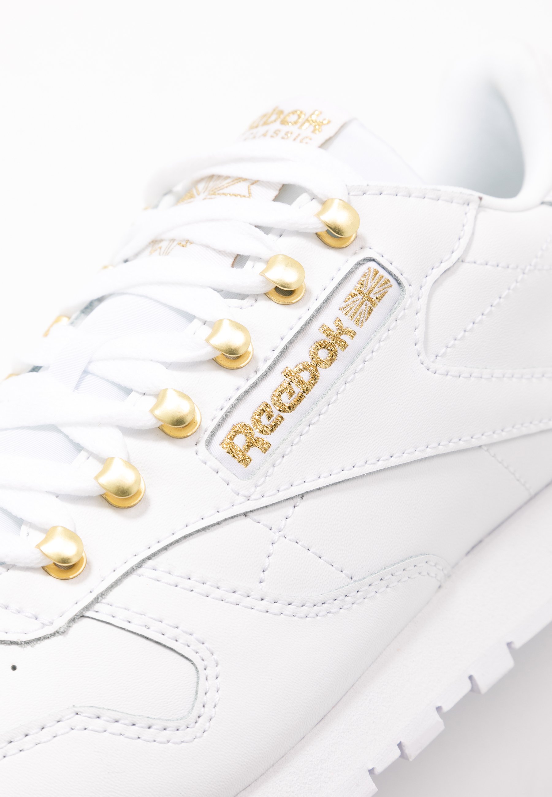 reebok classic white gold