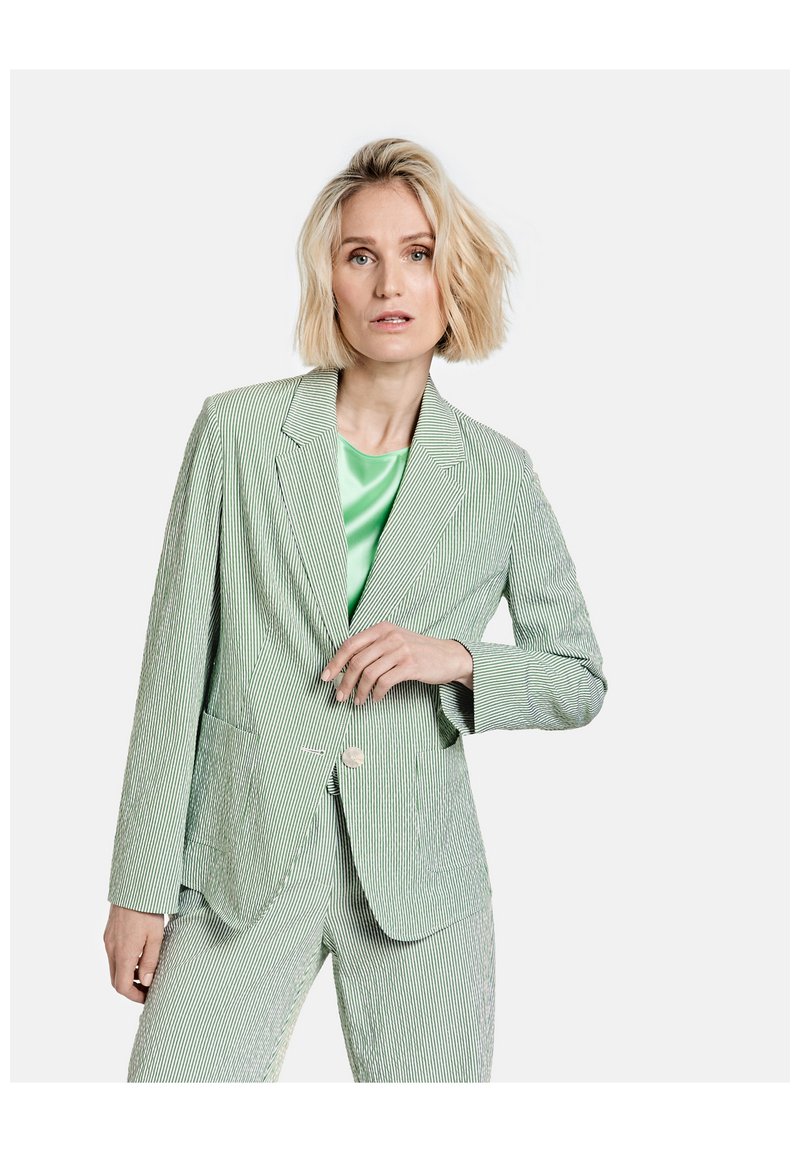Damen Leichte Jacken | Gerry Weber Blazer ecru/weiss/grün streifen/grün - SU16437 Damen Leichte Jacken | Gerry Weber Blazer ecru/weiss/grün streifen/grün - SU16437