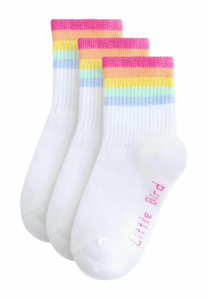 3 PACK   - Strømper - white pastel rainbow stripe