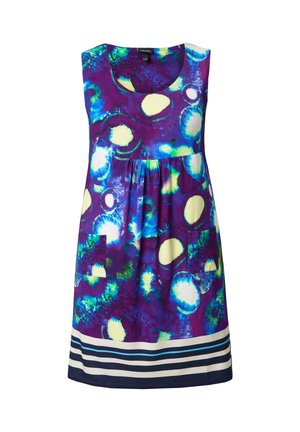 Ulla Popken, GEOMETRIC SLEEVELESS SWING - Jerseyjurk - dark blue