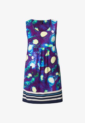 Ulla Popken, GEOMETRIC SLEEVELESS SWING - Jerseykleid - dark blue