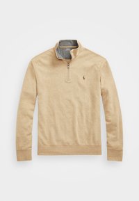 LUXURY JERSEY QUARTER ZIP PULLOVER - Sweatshirt - café tan heather