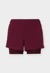 ESSENTIAL RUNNING MID RISE 2IN1 SHORTS WITH DOUBLE LAYER - 2 в 1 шорти - bordeaux