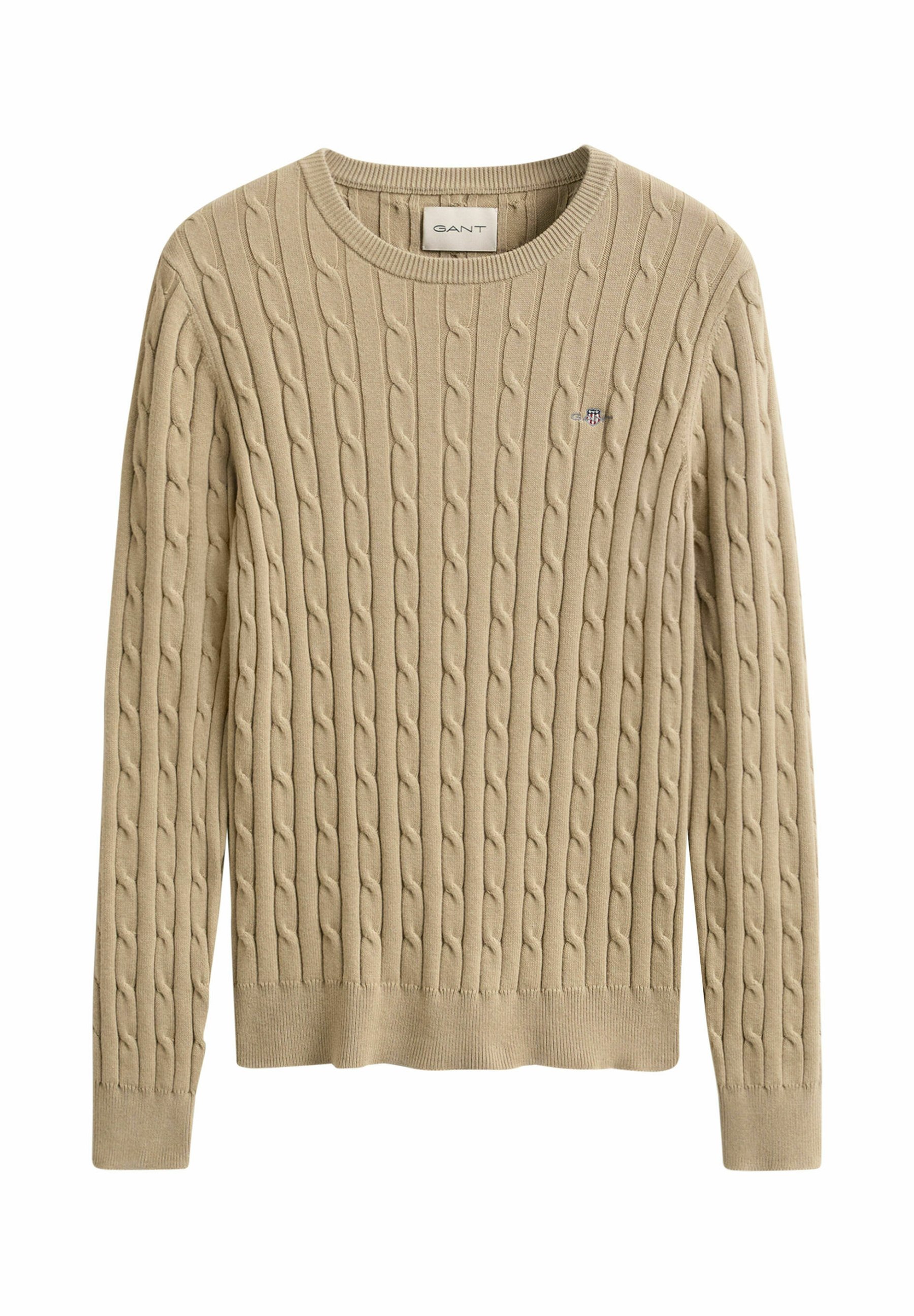 GANT STRETCH CABLE - Svetr - oat beige