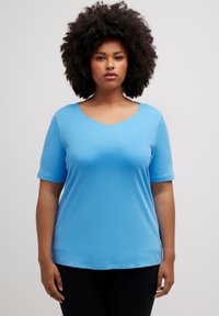 Ulla Popken T-shirt basic - petrol