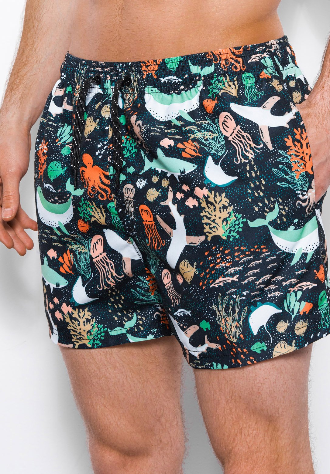 Costume Uomo Fk Shorts In Denim Baggy Blu Denim Chiaro/righe