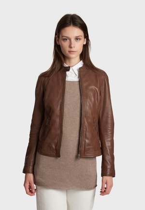 KARINE - Leather jacket - light brown