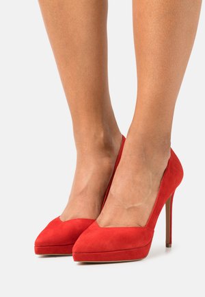 LEATHER - High heels - red