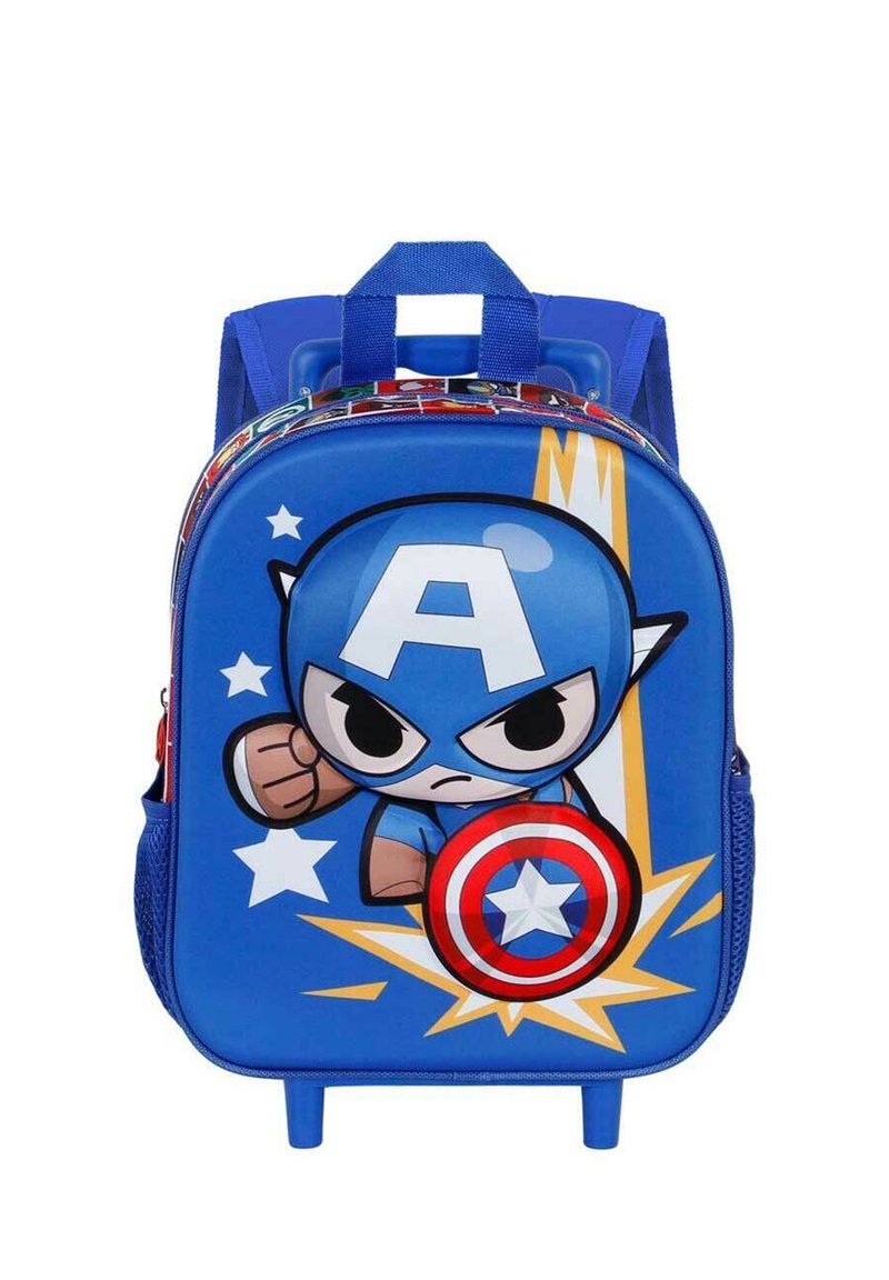 Karactermania CAPTAIN AMERICA FIRST SMALL 3D RUCKSACK WITH WHEELS - Trolley - Captain America blue