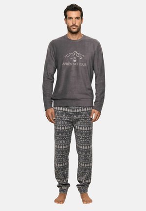 SET - Nattøj sæt - dark gray with print