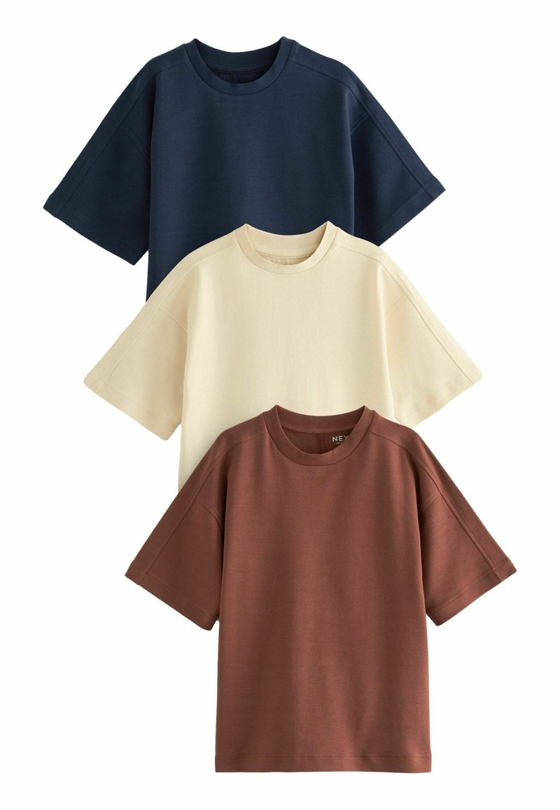 Next 3 PACK  - Jednoduché tričko - berry navy blue cream