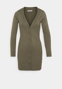Abercrombie & Fitch BUTTON DEEP MINI - Vestido de malha - olive green