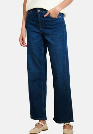 HIGH WAIST - Wide leg - dark blue