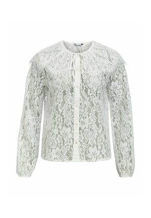 Object, BLOUSE O-NECK LACE - Bluza s gumbima - cloud dancer