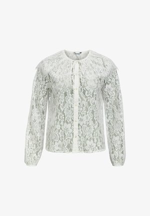 Object, BLOUSE O-NECK LACE - Blúzka so zapínaním na gombíky - cloud dancer