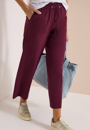 Cecil, WIDE-LEG PANTS IN SEERSUCKER QUALITY - Bukser - sweet grape red