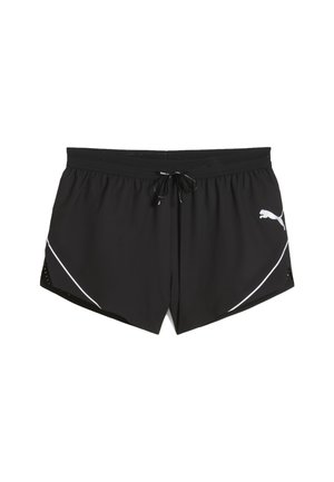 Sorte atletiske shorts med snøre i taljen, hvide sideaccenter og mesh-detaljer for åndbarhed. Puma-logo på venstre side.