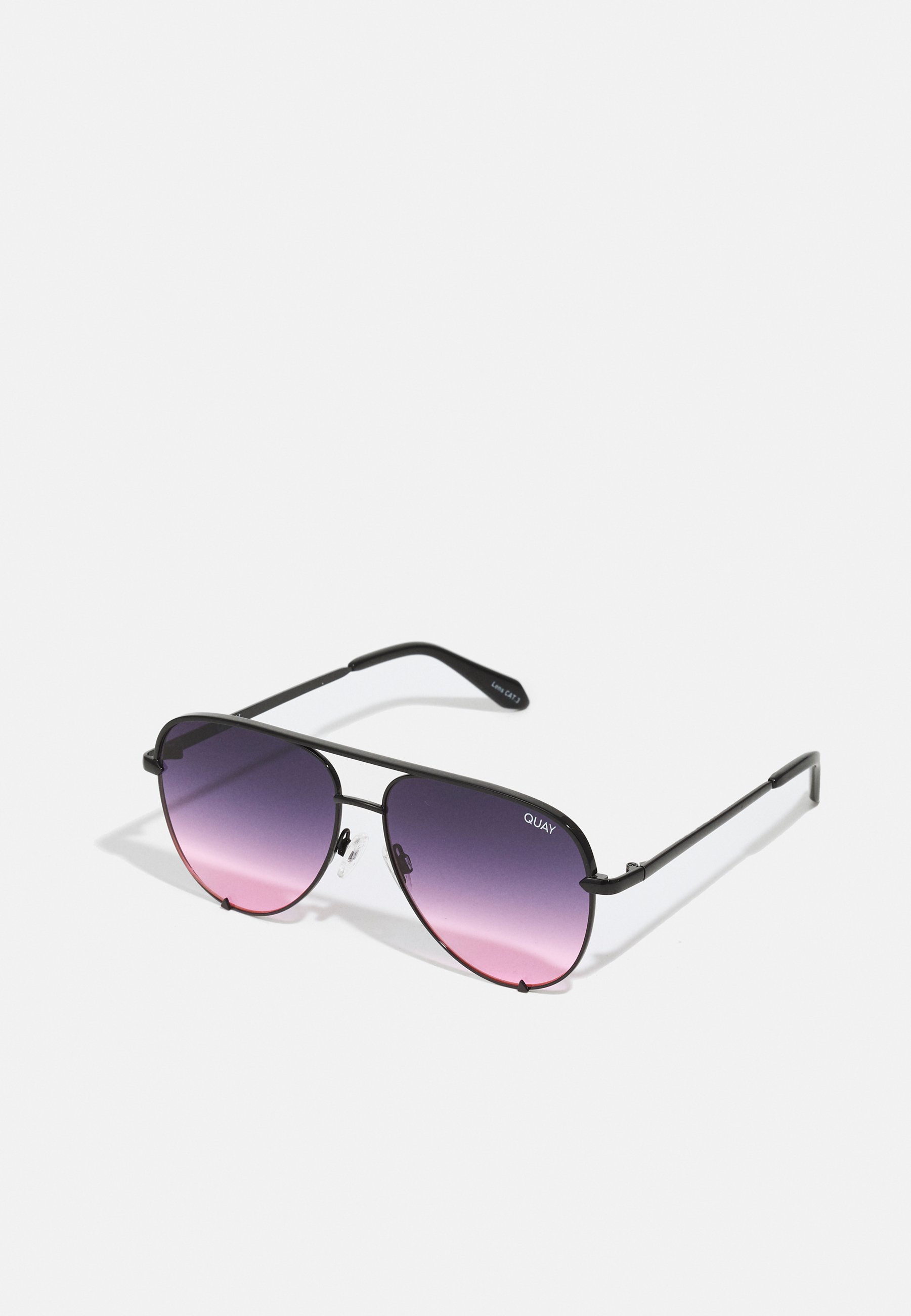 Quay Black & Pink Aviator Sunglasses Quay Australia High Key Bronze Brwn/Pnk 55mm Oversize  main image 2