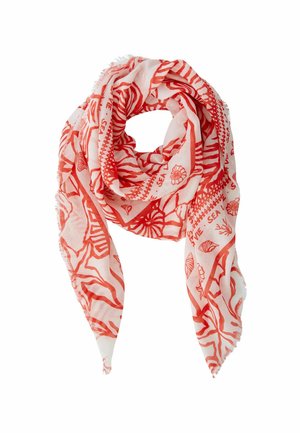 Scarf - white red