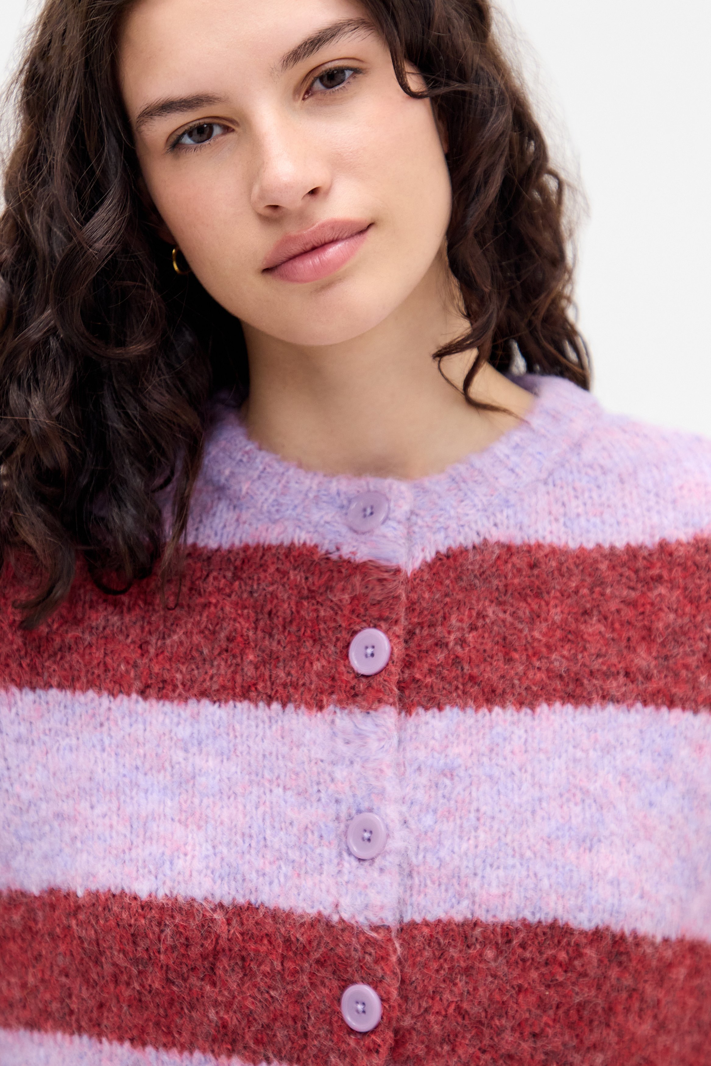 トップス DAMEGE PIGMENT KNIT CARDIGAN Taupe Crew Neck Knit Cardigan | Knitwear | PLT