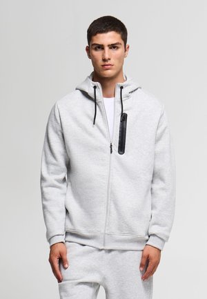 Terranova, FELPA TINTA UNITA - Felpa con zip - grigio chiaro melange