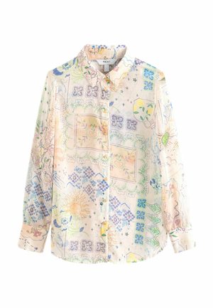SHEER LONG SLEEVE - REGULAR FIT - Nööpidega pluus - ecru celestial print