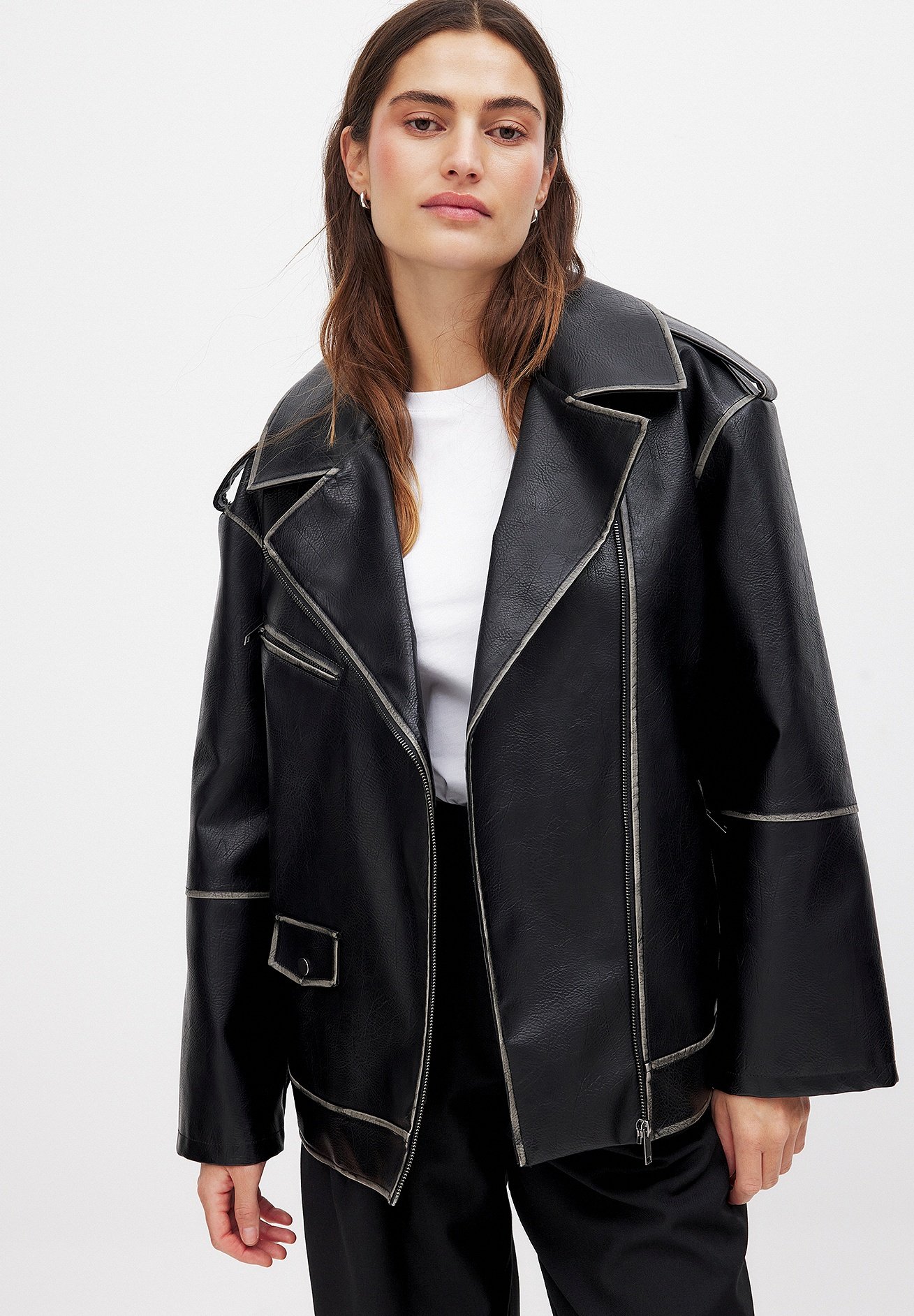 NA-KD Veste en similicuir black/noir ZALANDO