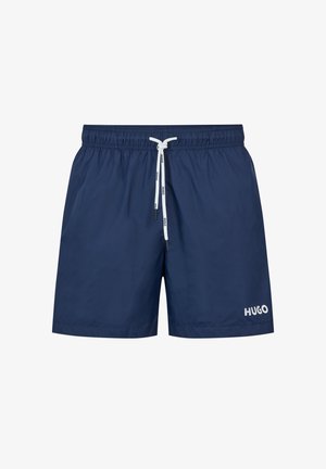 Mornarsko plave kupaće gaće od laganog materijala, s elastičnim pojasom, zatvaranjem na vezicu i bijelim "HUGO" logotipom.