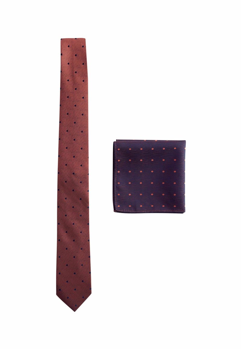 Next SAGE WITH FLORAL SET - Taskuliina - rust orange polka dot