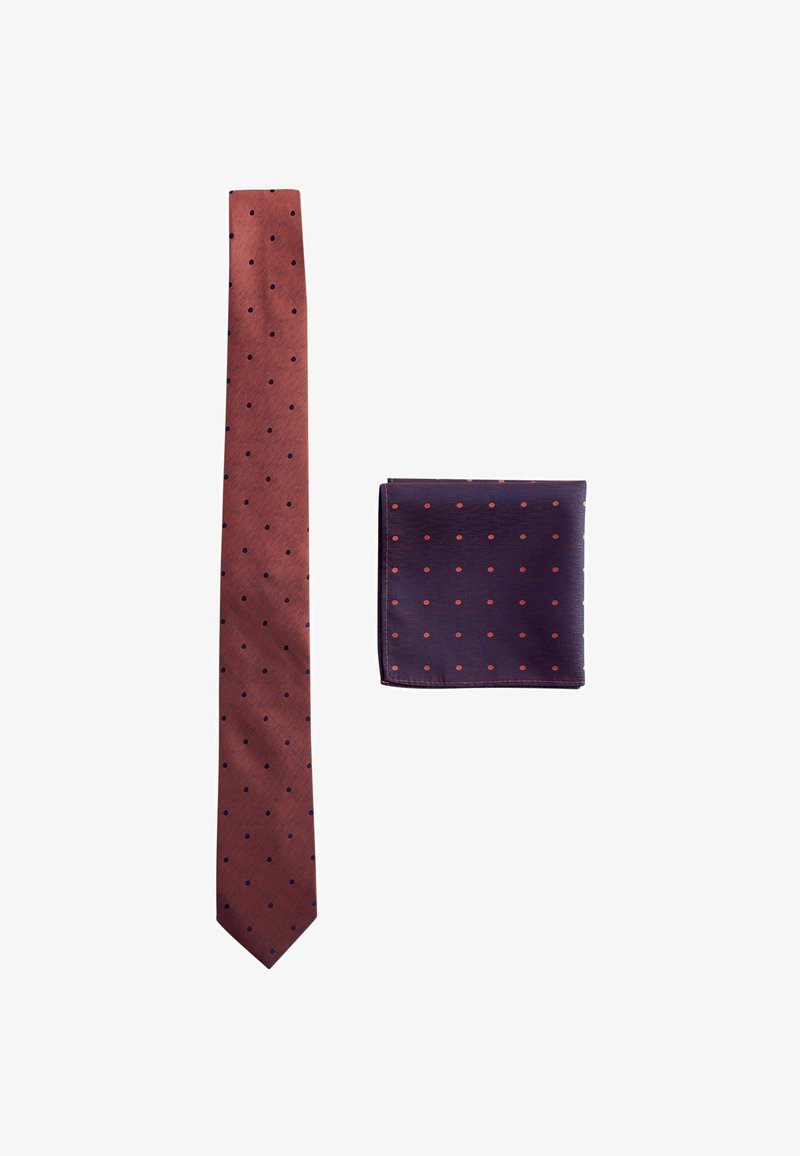 Next SAGE WITH FLORAL SET - Žepni robček - rust orange polka dot